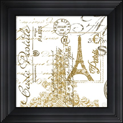 Framed Paris  -  Gold Print