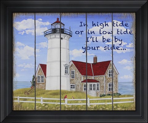 Framed High Tide Lighthouse Print