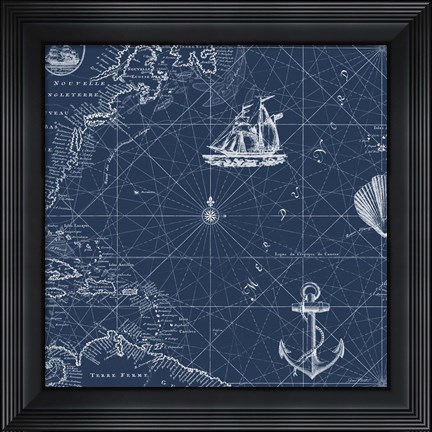 Framed Nautical Blues  -  D Print