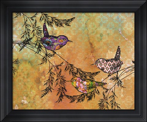 Framed Birds On Branches Print