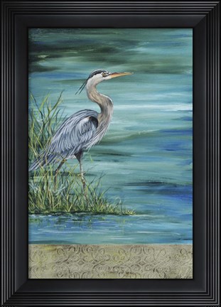 Framed Great Blue - Heron - 2 Print