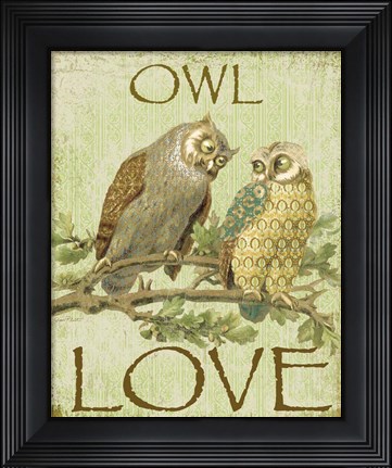 Framed Owl Love Print
