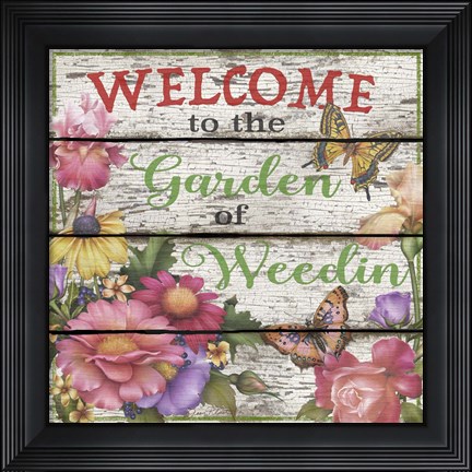 Framed Country Garden Sign - E Print