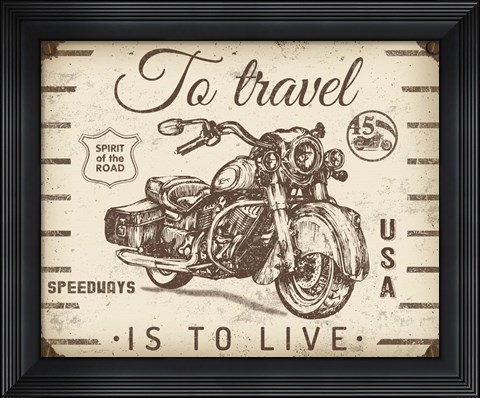 Framed Vintage Motorcycle Mancave - A Print