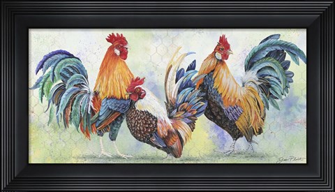 Framed Watercolor Rooster - E Print