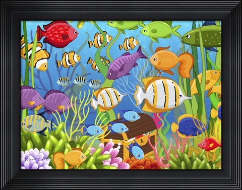 Framed Colorful Sea Life Print