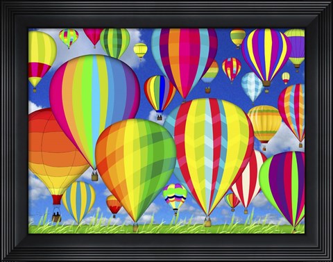 Framed Hot Air Balloons Print