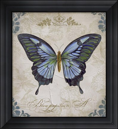 Framed Bleu Papillon - A Print