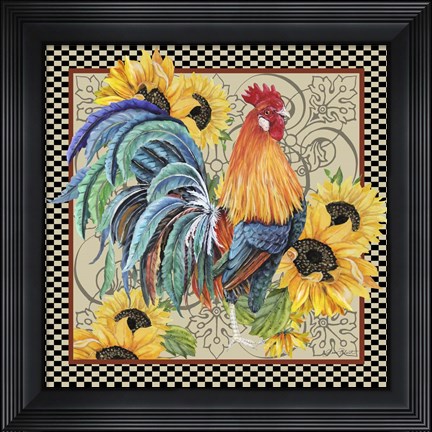 Framed Country Time Rooster - D Print