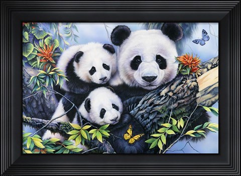 Framed Lovely Pandas Print