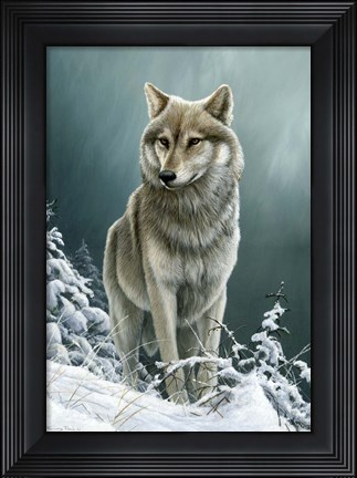 Framed Wolf On The Ridge Print