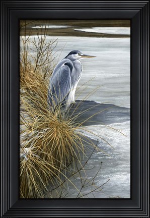 Framed Winter Heron Print