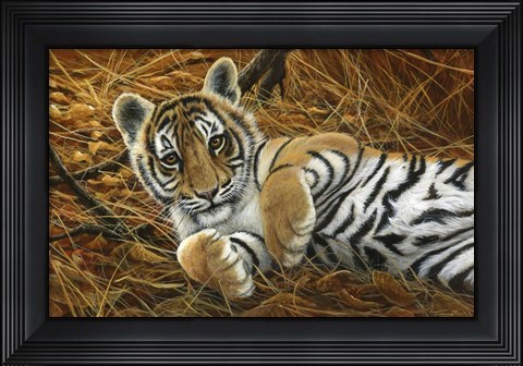 Framed Tiger Cub Print
