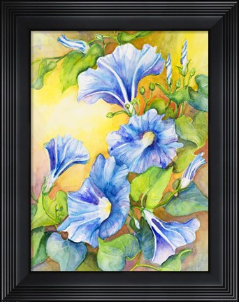 Framed Morning Glory Vine Print