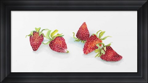Framed Strawberry Patch - C. Ripe Berries Whole Print