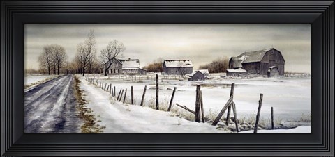 Framed Long Winter Road Print
