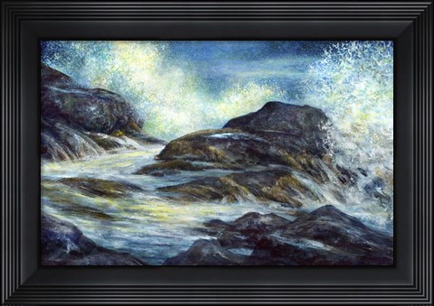 Framed Monhegan Surf Print