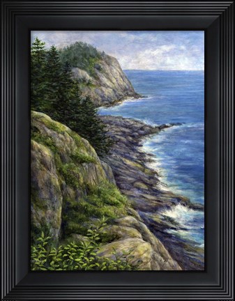 Framed Rock and the Sea Print