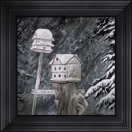 Framed Snow Birds Print