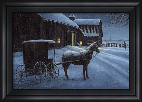 Framed Upon a Winter Night Print