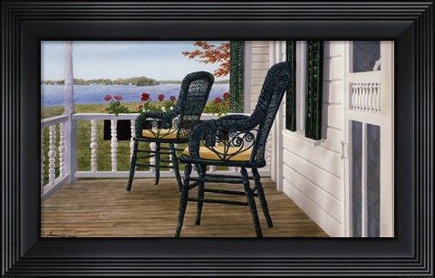 Framed Wicker &amp; Lace Print