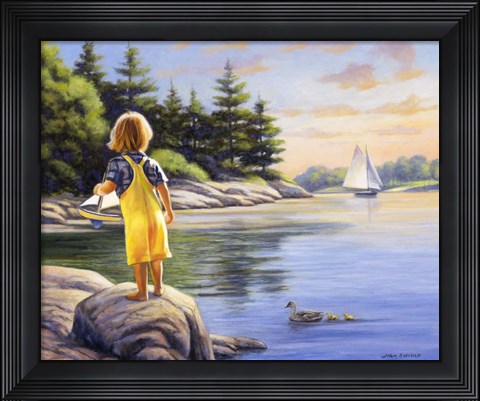 Framed Boy and His Boat Print