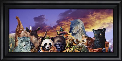 Framed Animal Collage 3 Print