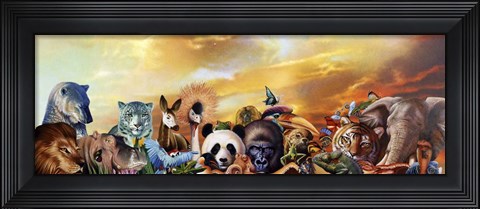 Framed Animal Collage 5 Print