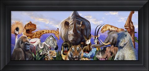 Framed Animal Collage 6 Print