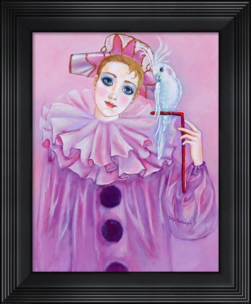 Framed Harlequin And Cockatiel Print