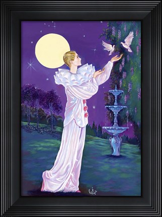 Framed Pierrot And Doves Print