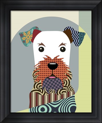 Framed Airedale Terrier Dog Print