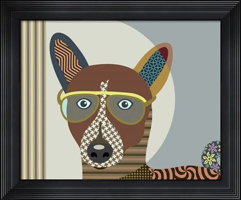 Framed Basenji Dog Print