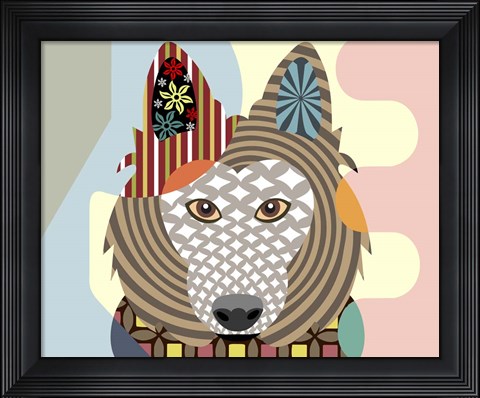 Framed Belgian Sheepdog Print