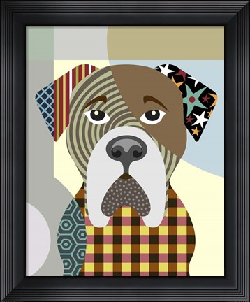 Framed BullMastiff Dog Print