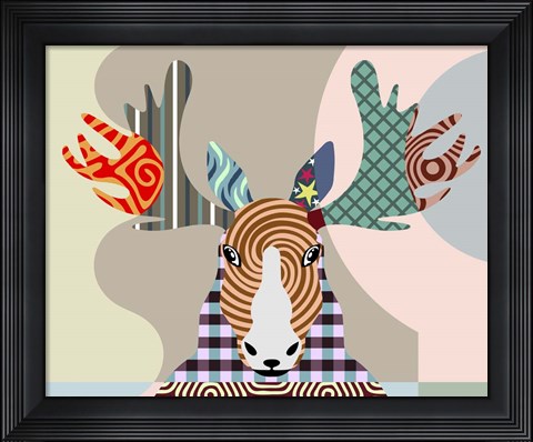 Framed Elk Moose Print