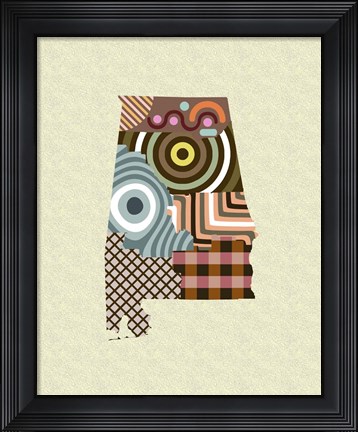Framed Alabama State Map Print