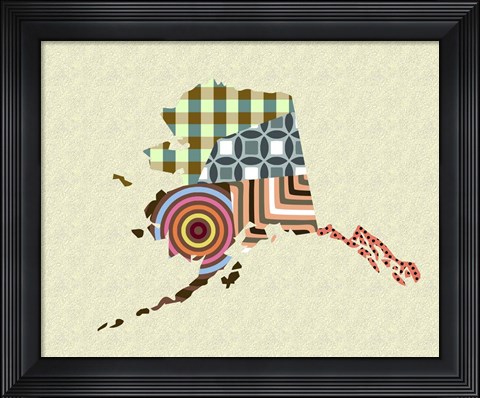 Framed Alaska State Map Print