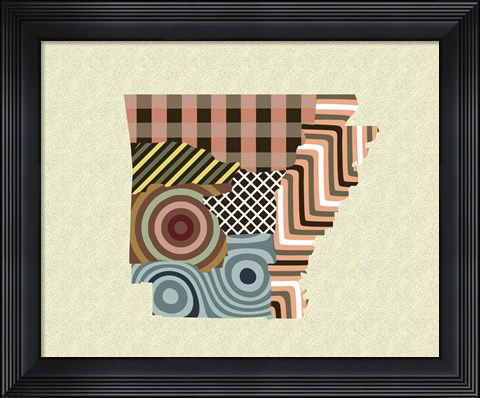 Framed Arkansas State Map Print