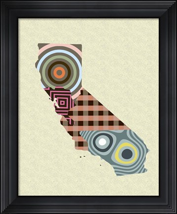 Framed California State Map Print