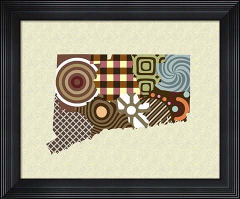Framed Connecticut State Map Print