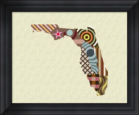 Framed Florida State Map Print