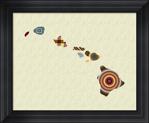 Framed Hawaii State Map Print