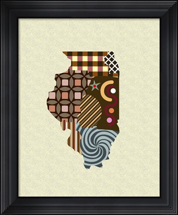 Framed Illinois State Map Print