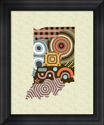 Framed Indiana State Map Print