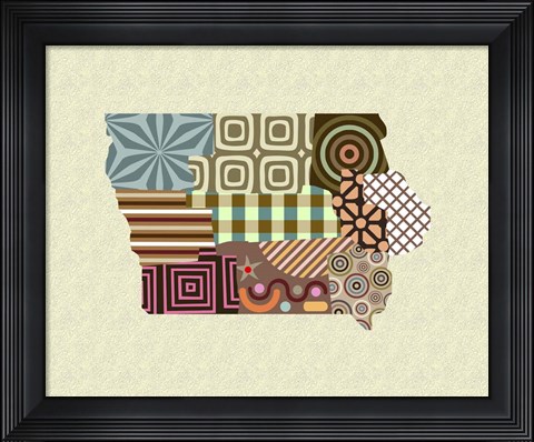 Framed Iowa State Map Print