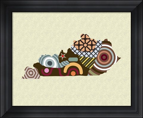 Framed Kentucky State Map Print