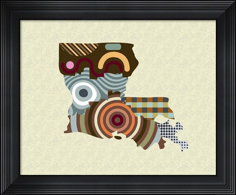 Framed Louisiana State Map Print
