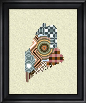 Framed Maine State Map Print