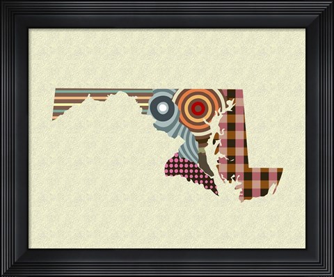 Framed Maryland State Map Print